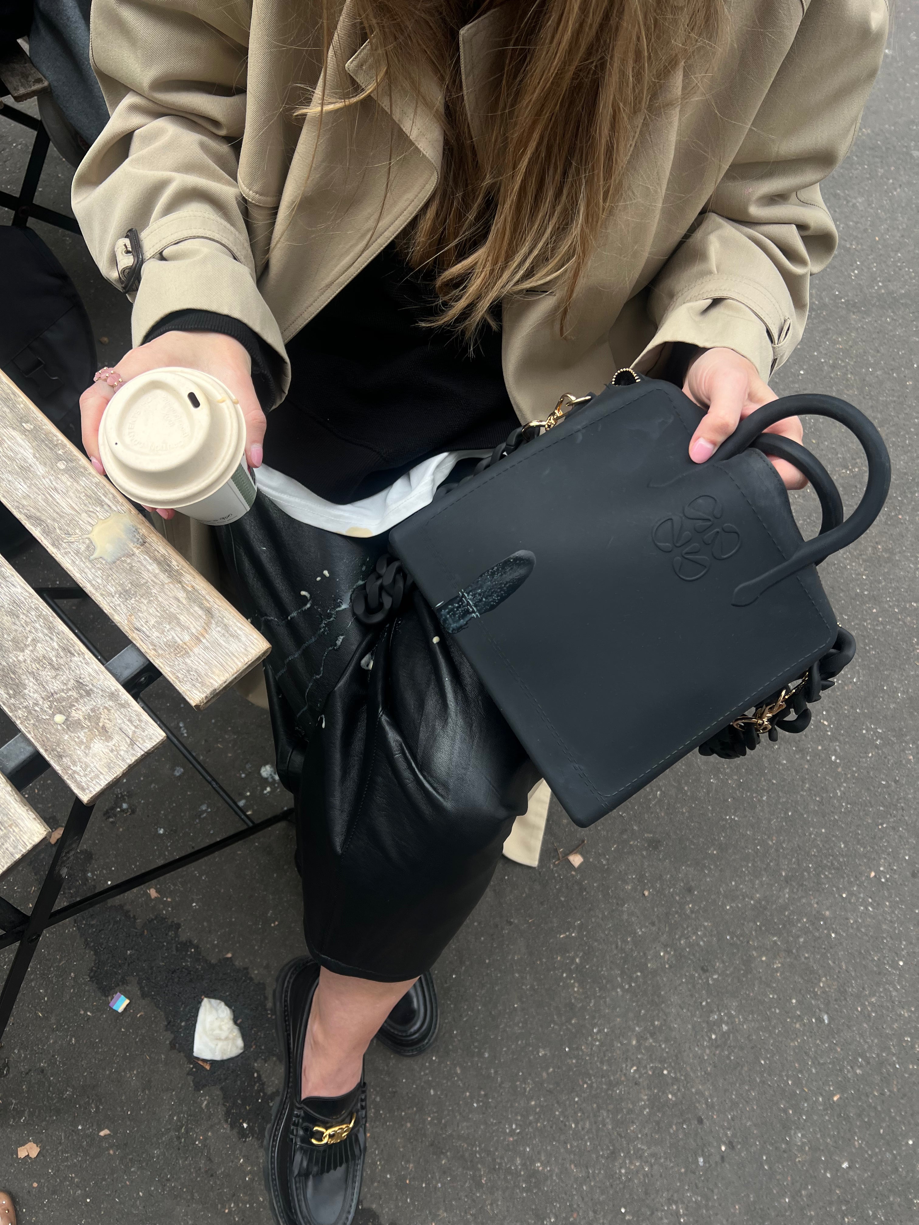 Tres Gelee Matte Chain Link Detachable Strap - Lightweight Colorful Acrylic Links Noir